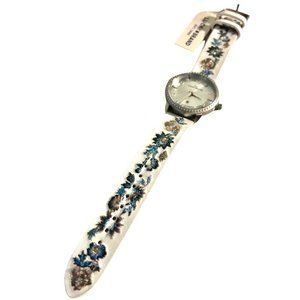 NWT Lucky Brand Torrey Embroidered Leather Watch 34MM